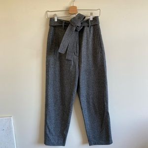 Aritzia Wilfred Tie Front Pants Grey Wool